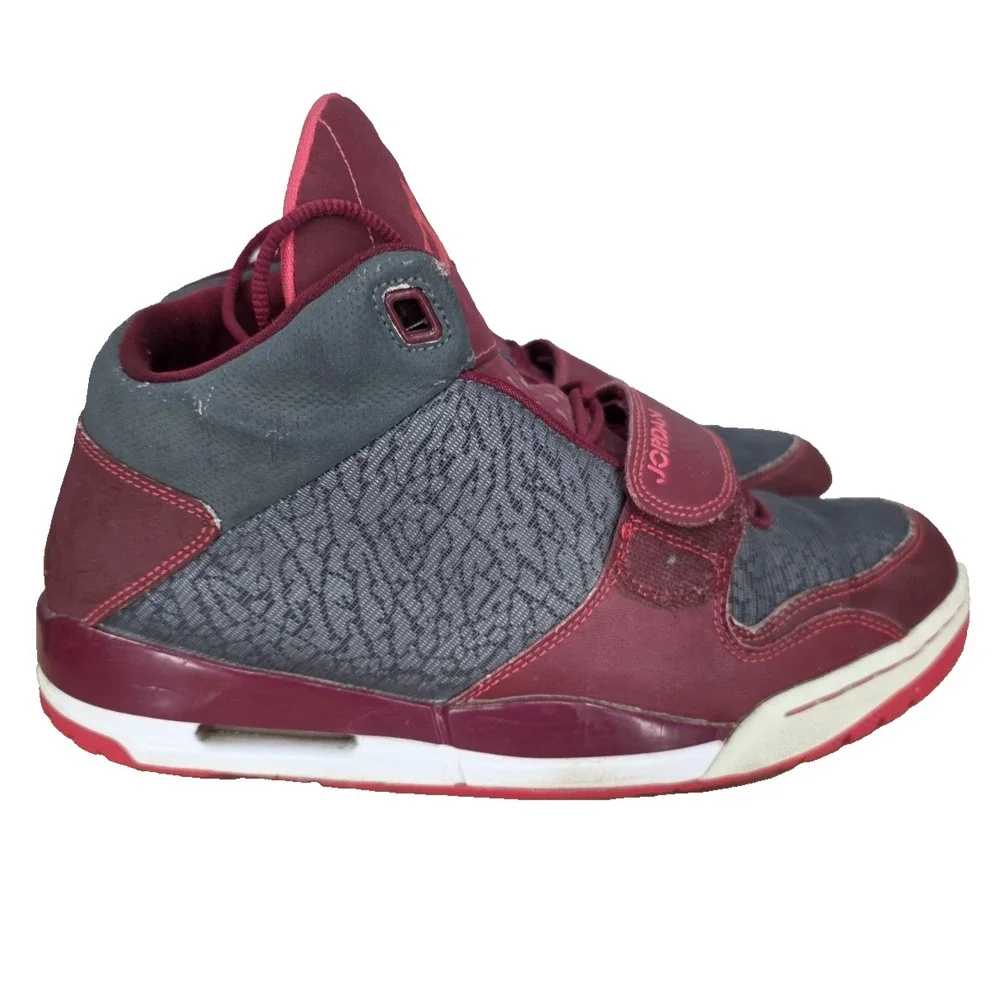 Air Jordan Flight Club 90s Basketball Shoes Mens 10.5 Gray Fusion Red Sneakers